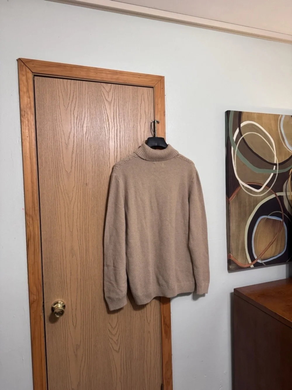 Club Room NWT XXL Tan Long Sleeve Cable-Knit Turtleneck Pullover Sweater